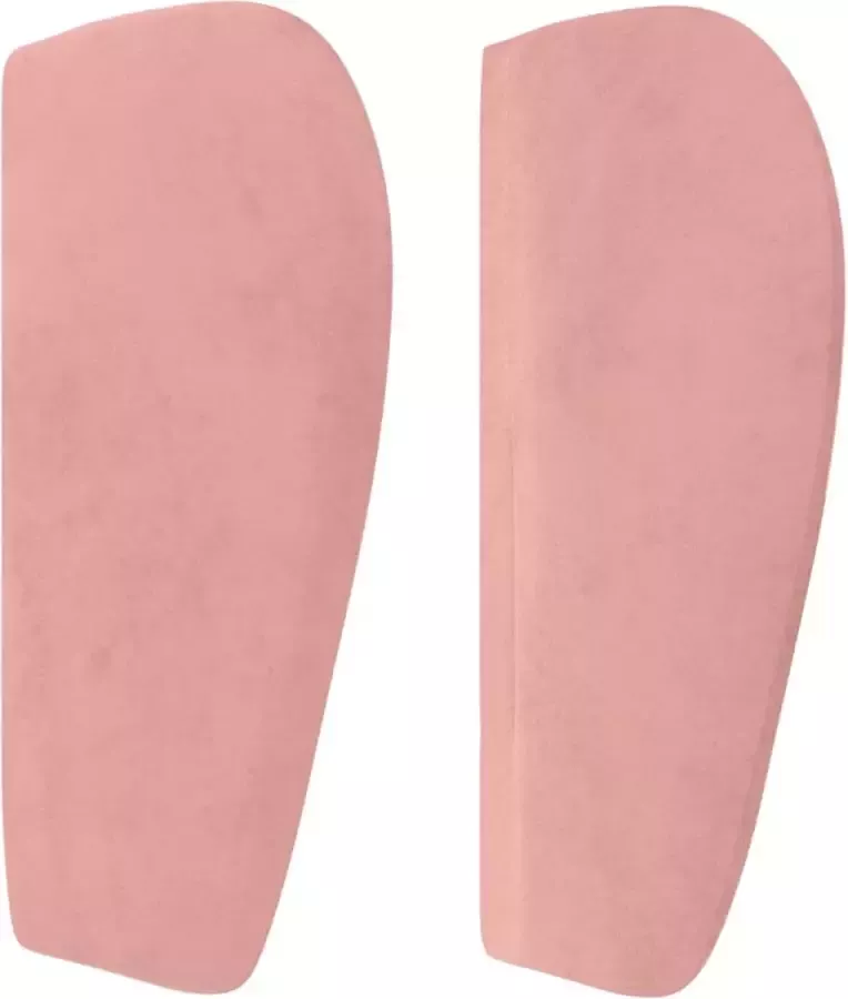 VidaXL Hoofdbord met randen 183x23x78 88 cm fluweel roze - Foto 3