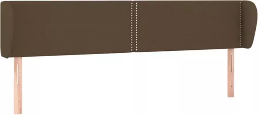 VidaXL Hoofdbord met randen 183x23x78 88 cm stof donkerbruin - Foto 4