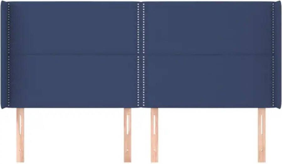 VIDAXL Hoofdbord met randen 203x16x118 128 cm stof blauw - Foto 4