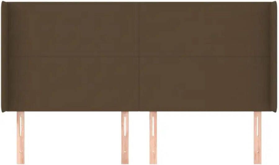 VIDAXL Hoofdbord met randen 203x16x118 128 cm stof donkerbruin - Foto 3