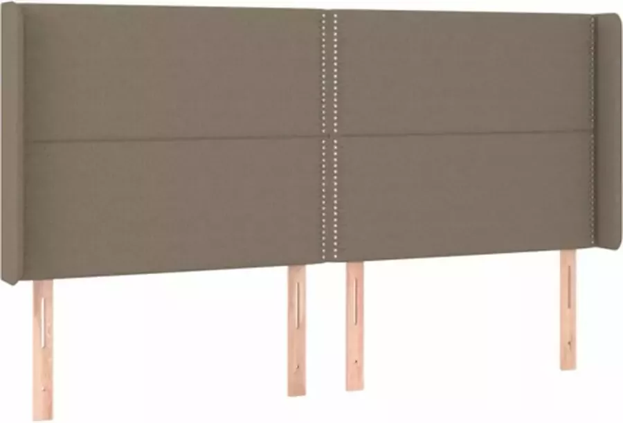 VIDAXL Hoofdbord met randen 203x16x118 128 cm stof taupe - Foto 2