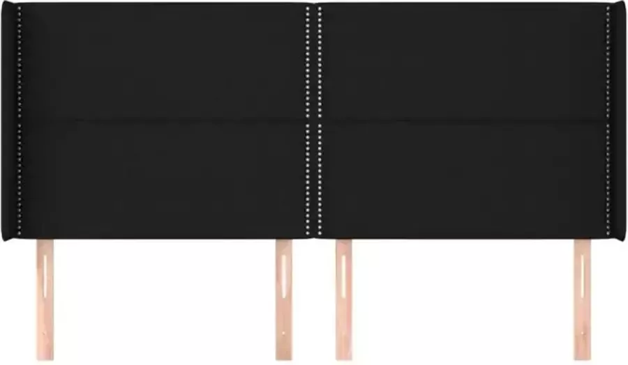 VIDAXL Hoofdbord met randen 203x16x118 128 cm stof zwart - Foto 3