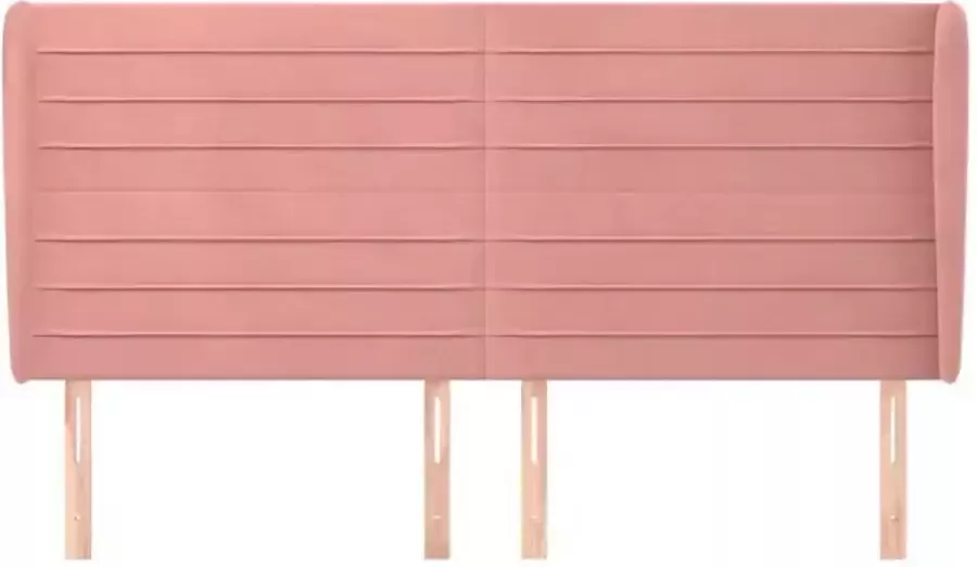 VidaXL Hoofdbord met randen 203x23x118 128 cm fluweel roze