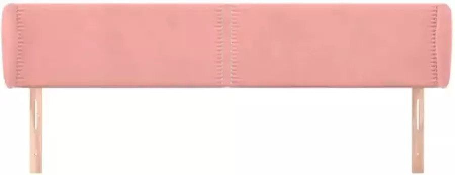 VidaXL Hoofdbord met randen 203x23x78 88 cm fluweel roze - Foto 3