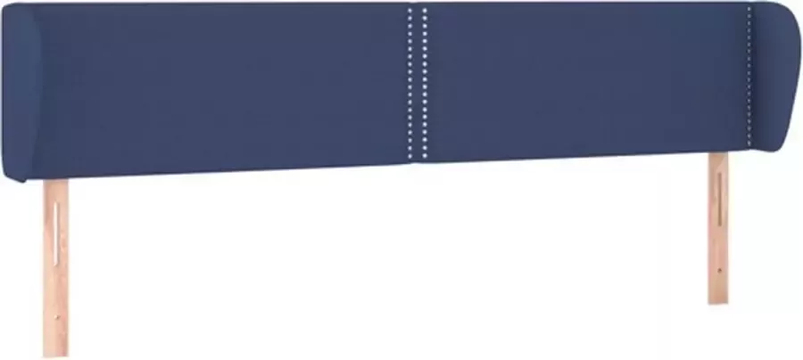 VidaXL Hoofdbord met randen 203x23x78 88 cm stof blauw
