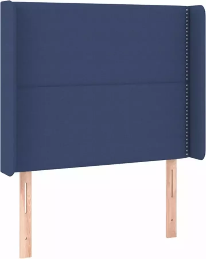 VIDAXL Hoofdbord met randen 83x16x118 128 cm stof blauw - Foto 3