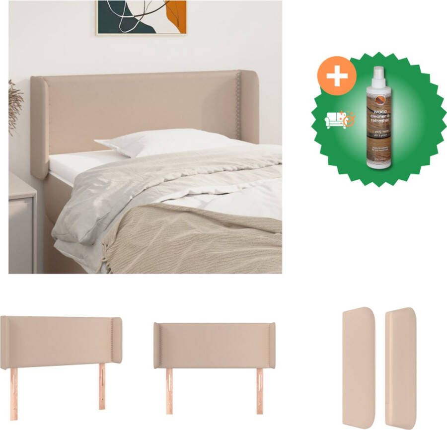 VidaXL Hoofdbord met randen 83x16x78 88 cm kunstleer cappuccinokleur Bedonderdeel Inclusief Houtreiniger en verfrisser