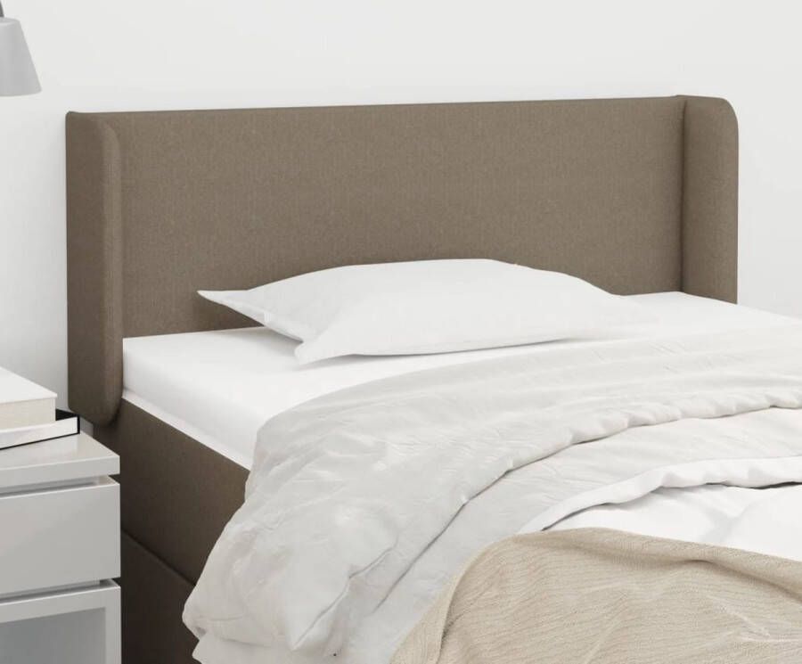 VidaXL Hoofdbord met randen 83x16x78 88 cm stof taupe - Foto 4