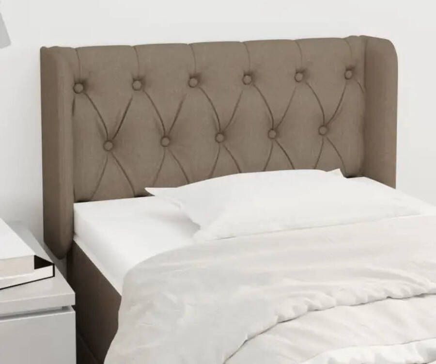 VidaXL Hoofdbord met randen 83x16x78 88 cm stof taupe - Foto 5