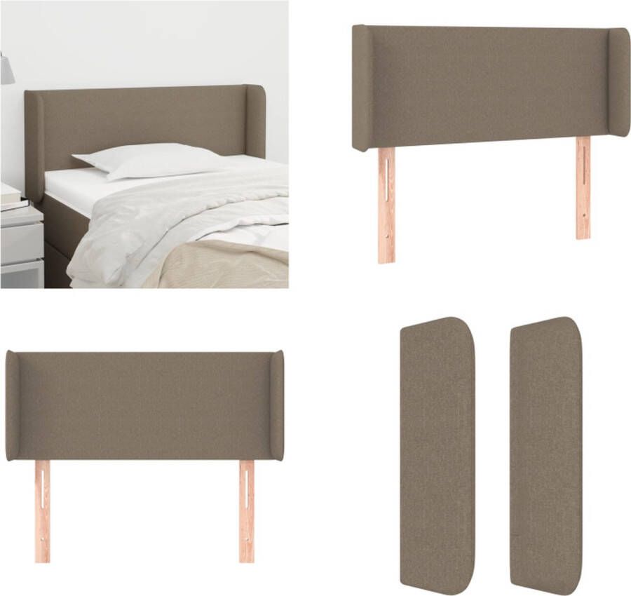 VidaXL Hoofdbord met randen 83x16x78 88 cm stof taupe Hoofdbord Hoofdborden Hoofdeinde Houten Hoofdbord