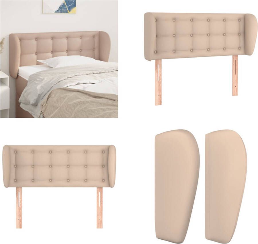 VidaXL Hoofdbord met randen 83x23x78 88 cm kunstleer cappuccinokleur Hoofdbord Hoofdborden Hoofdeinde Houten Hoofdbord - Foto 2