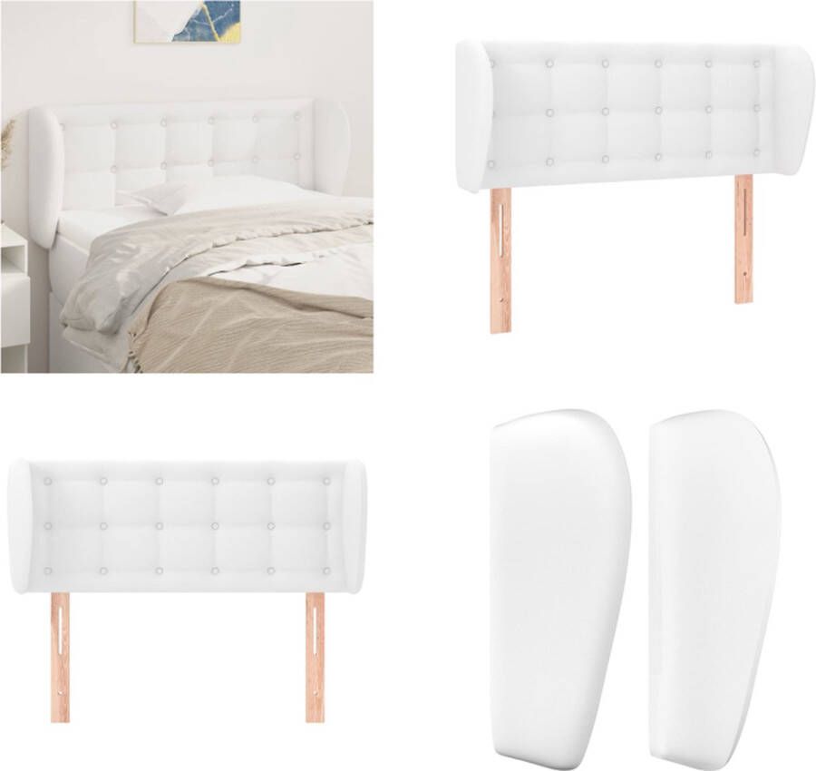 VidaXL Hoofdbord met randen 83x23x78 88 cm kunstleer wit Hoofdbord Hoofdborden Hoofdeinde Houten Hoofdbord - Foto 2