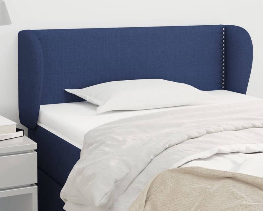 VidaXL Hoofdbord met randen 83x23x78 88 cm stof blauw - Foto 2