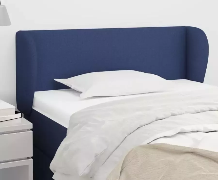 VidaXL Hoofdbord met randen 83x23x78 88 cm stof blauw - Foto 3