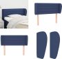 VidaXL Hoofdbord met randen 83x23x78 88 cm stof blauw Hoofdbord Hoofdborden Hoofdeinde Houten Hoofdbord - Thumbnail 1