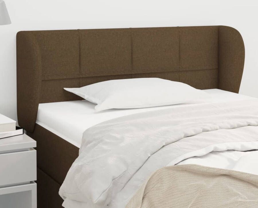 VidaXL Hoofdbord met randen 83x23x78 88 cm stof donkerbruin - Foto 5