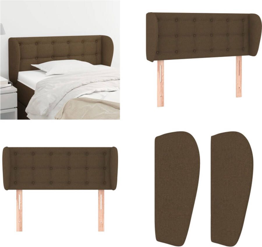 VidaXL Hoofdbord met randen 83x23x78 88 cm stof donkerbruin Hoofdbord Hoofdborden Hoofdeinde Houten Hoofdbord - Foto 2