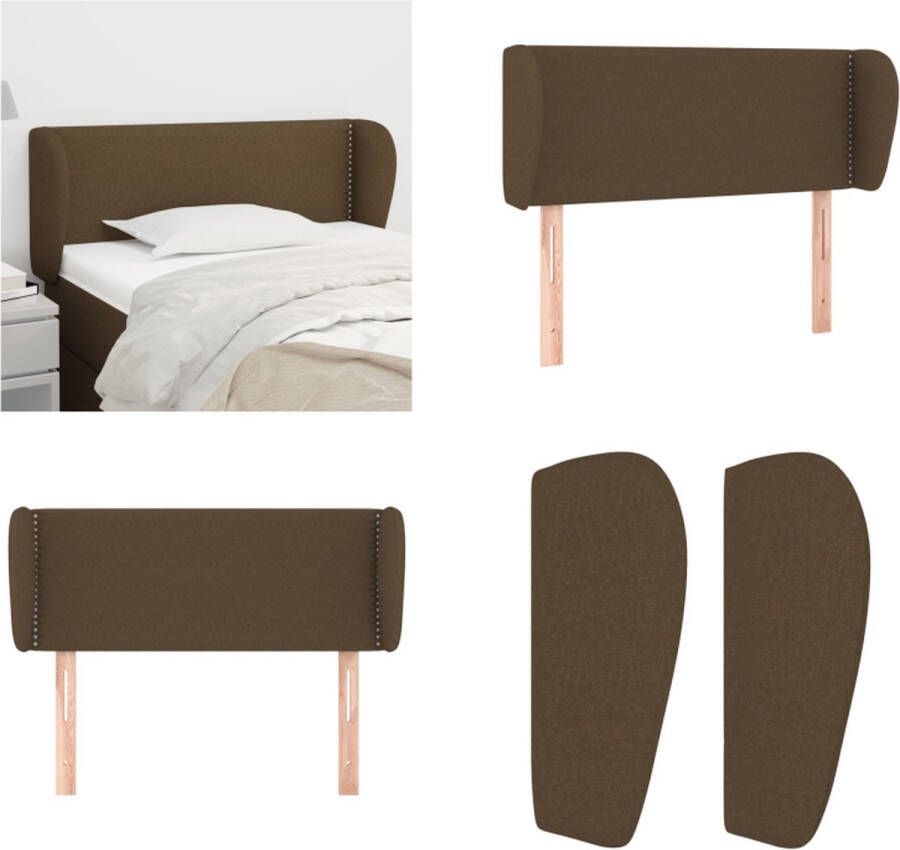VidaXL Hoofdbord met randen 83x23x78 88 cm stof donkerbruin Hoofdbord Hoofdborden Hoofdeinde Houten Hoofdbord - Foto 2