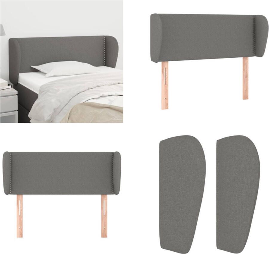 VidaXL Hoofdbord met randen 83x23x78 88 cm stof donkergrijs Hoofdbord Hoofdborden Hoofdeinde Houten Hoofdbord - Foto 2