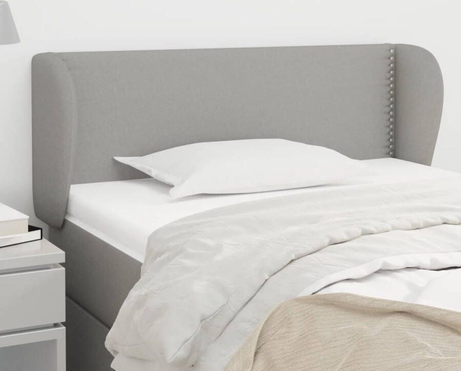 VidaXL Hoofdbord met randen 83x23x78 88 cm stof lichtgrijs - Foto 2