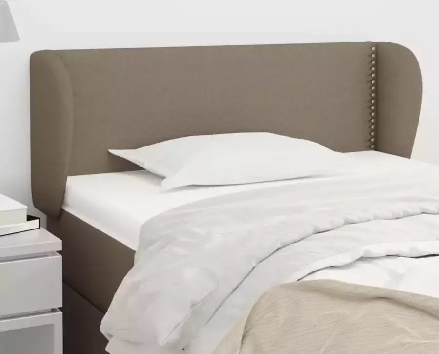 VidaXL Hoofdbord met randen 83x23x78 88 cm stof taupe - Foto 3