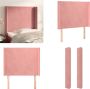 VidaXL Hoofdbord met randen 93x16x118 128 cm fluweel roze Hoofdbord Hoofdborden Hoofdeinde Houten Hoofdbord - Thumbnail 2