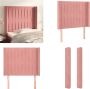 VidaXL Hoofdbord met randen 93x16x118 128 cm fluweel roze Hoofdbord Hoofdborden Hoofdeinde Houten Hoofdbord - Thumbnail 3