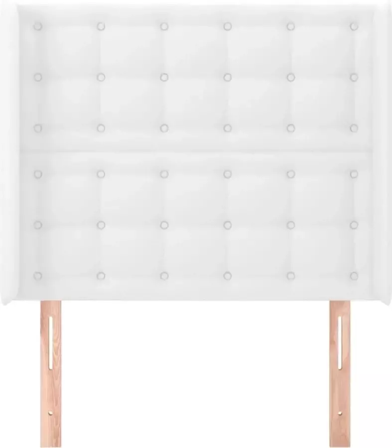 VIDAXL Hoofdbord met randen 93x16x118 128 cm kunstleer wit - Foto 2