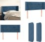 VidaXL Hoofdbord met randen 93x16x78 88 cm fluweel donkerblauw Hoofdbord Hoofdborden Hoofdeinde Houten Hoofdbord - Thumbnail 2