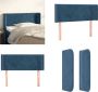 VidaXL Hoofdbord met randen 93x16x78 88 cm fluweel donkerblauw Hoofdbord Hoofdborden Hoofdeinde Houten Hoofdbord - Thumbnail 1