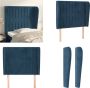 VidaXL Hoofdbord met randen 93x23x118 128 cm fluweel donkerblauw Hoofdbord Hoofdborden Hoofdeinde Houten Hoofdbord - Thumbnail 2