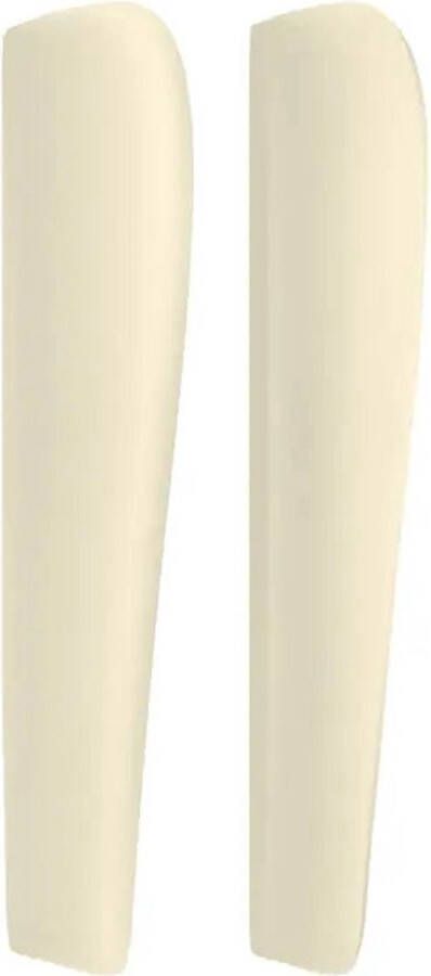 VidaXL Hoofdbord met randen 93x23x118 128 cm kunstleer crÃ¨mekleurig - Foto 4