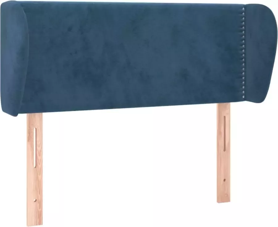 VidaXL Hoofdbord met randen 93x23x78 88 cm fluweel donkerblauw - Foto 3