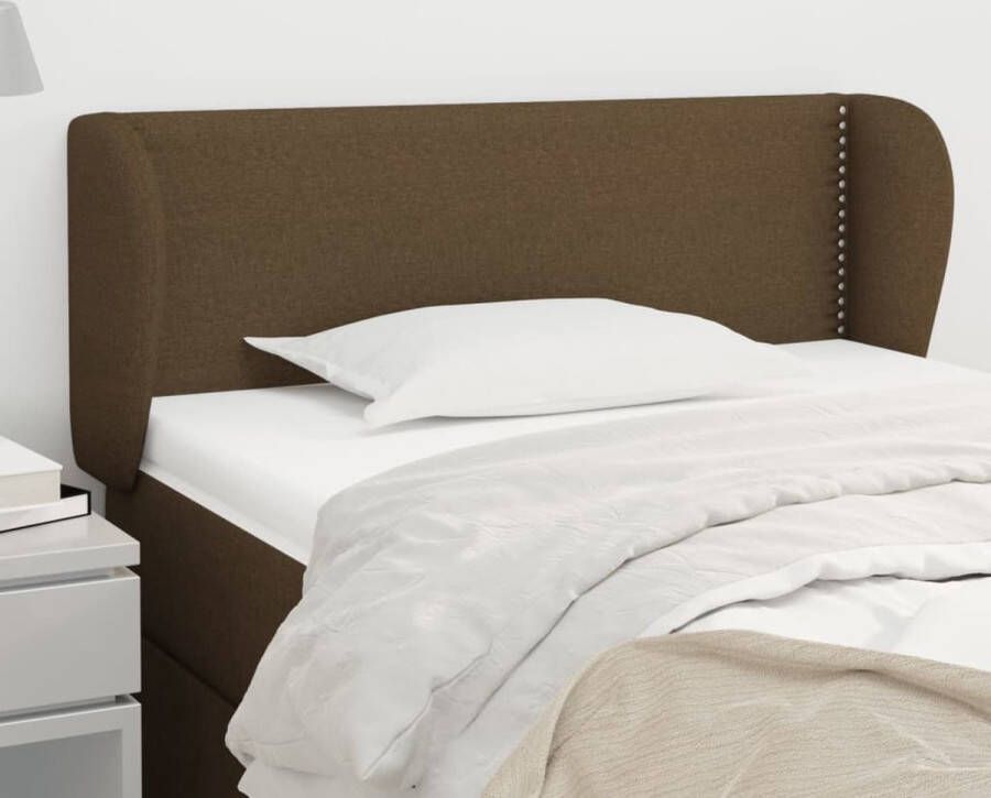 VidaXL Hoofdbord met randen 93x23x78 88 cm stof donkerbruin - Foto 2