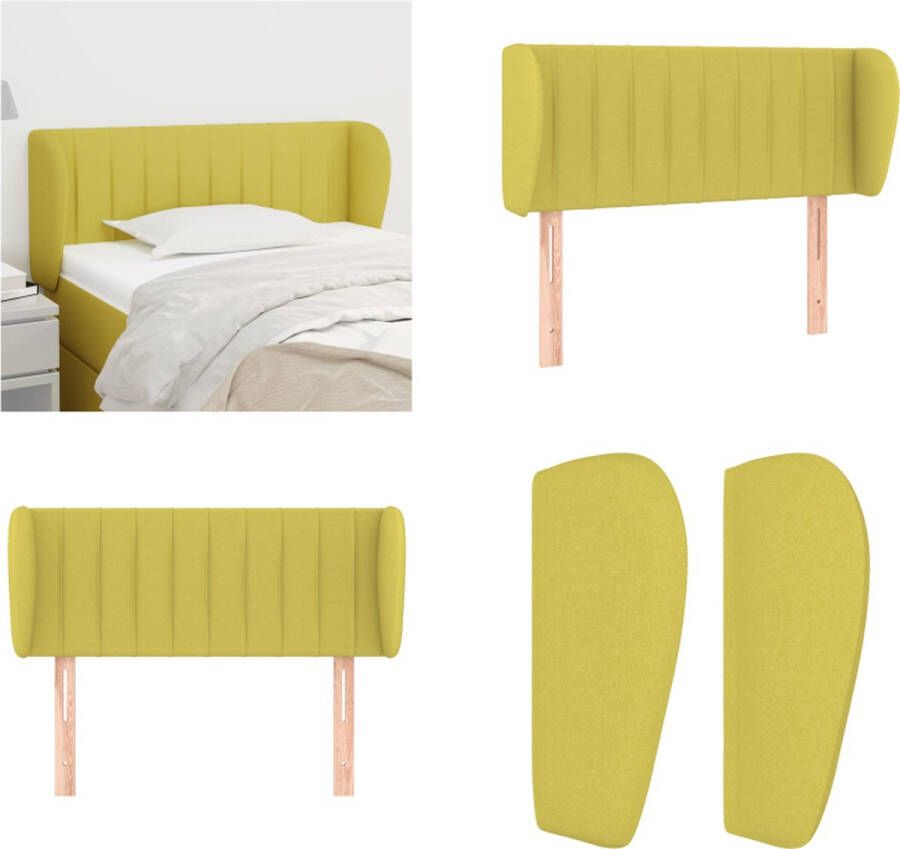 VidaXL Hoofdbord met randen 93x23x78 88 cm stof groen Hoofdbord Hoofdborden Hoofdeinde Houten Hoofdbord - Foto 2
