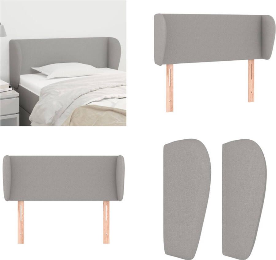 VidaXL Hoofdbord met randen 93x23x78 88 cm stof lichtgrijs Hoofdbord Hoofdborden Hoofdeinde Houten Hoofdbord - Foto 2