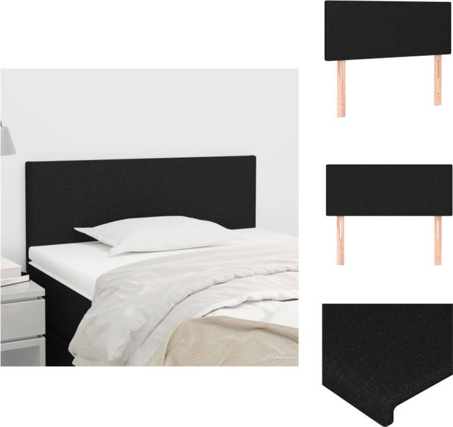 VidaXL Hoofdbord met Verstelbare Hoogte 80 x 5 x 78 88 cm Zwarte Stoffen Bekleding en Houten Poten Bedonderdeel