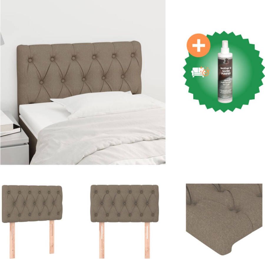 VidaXL Hoofdbord met Verstelbare Hoogte Taupe 80 x 7 x 78 88 cm Duurzaam Materiaal Bedonderdeel Inclusief Reiniger