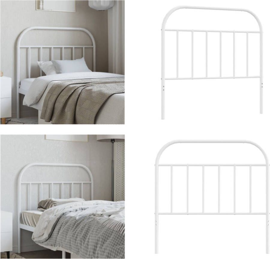 VidaXL Hoofdbord metaal wit 100 cm Hoofdbord Hoofdborden Hoofdeinde Metalen Hoofdbord - Foto 2