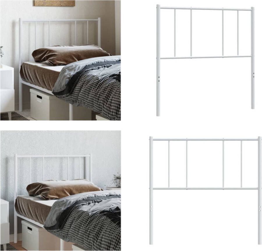 VidaXL Hoofdbord metaal wit 100 cm Hoofdbord Hoofdborden Hoofdeinde Metalen Hoofdbord