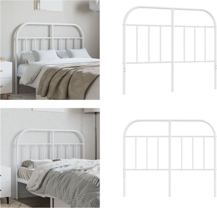 VidaXL Hoofdbord metaal wit 120 cm Hoofdbord Hoofdborden Hoofdeinde Metalen Hoofdbord - Foto 2