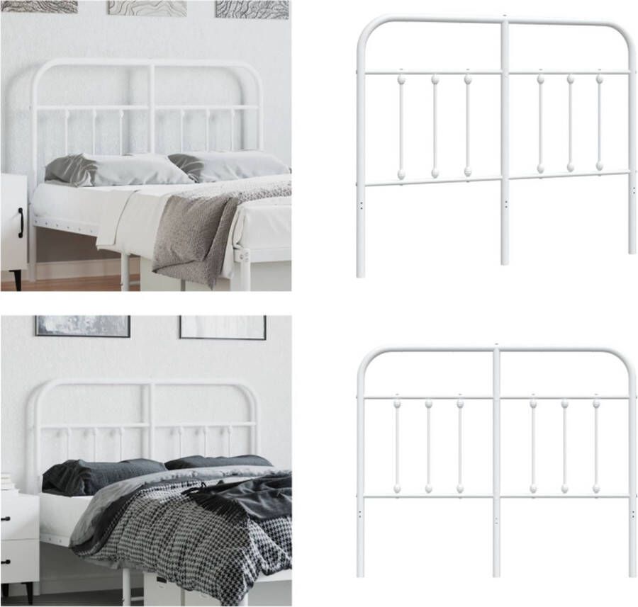 VidaXL Hoofdbord metaal wit 120 cm Hoofdbord Hoofdborden Hoofdeinde Metalen Hoofdbord