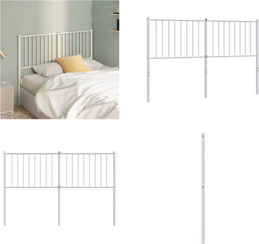 VidaXL Hoofdbord metaal wit 140 cm Hoofdbord Hoofdborden Hoofdeinde Metalen Hoofdbord