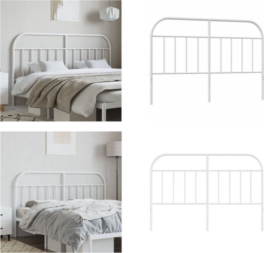 VidaXL Hoofdbord metaal wit 140 cm Hoofdbord Hoofdborden Hoofdeinde Metalen Hoofdbord