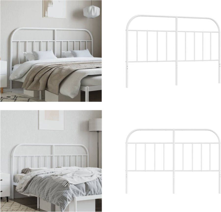 VidaXL Hoofdbord metaal wit 150 cm Hoofdbord Hoofdborden Hoofdeinde Metalen Hoofdbord