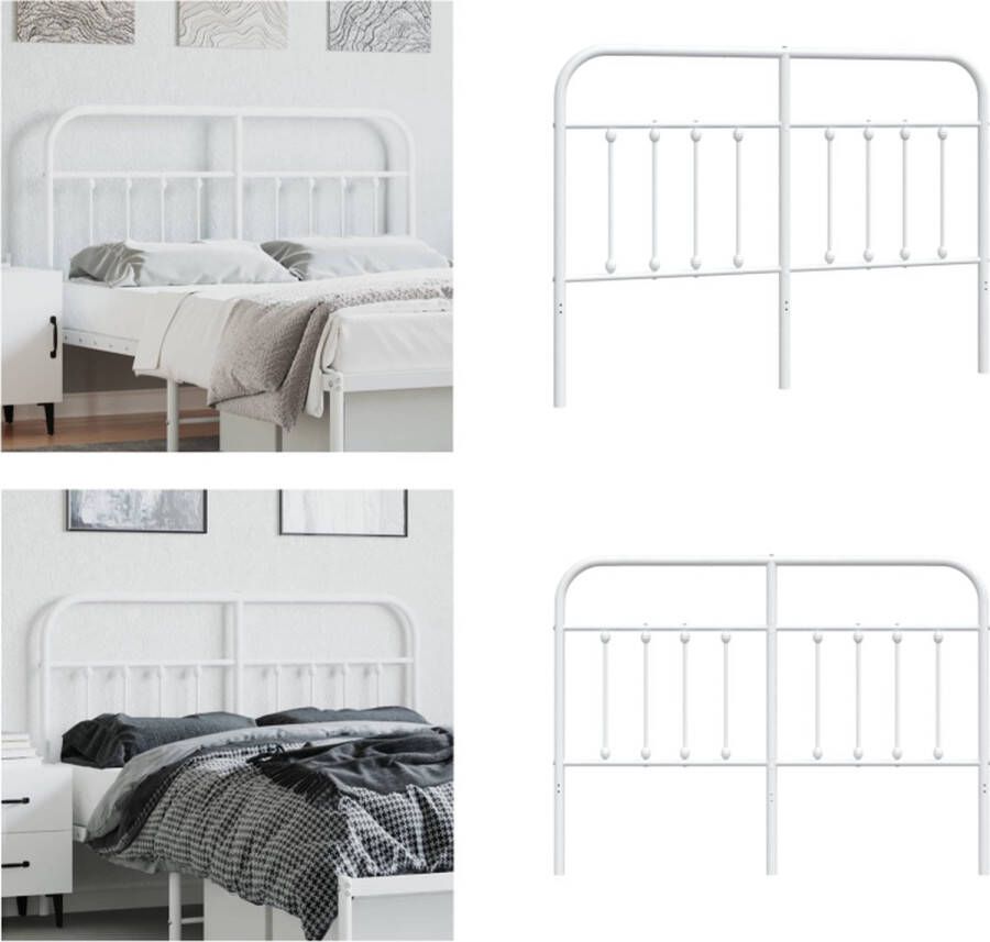 VidaXL Hoofdbord metaal wit 150 cm Hoofdbord Hoofdborden Hoofdeinde Metalen Hoofdbord - Foto 2