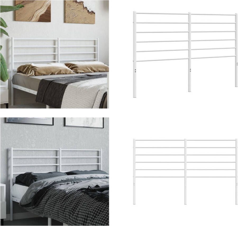 VidaXL Hoofdbord metaal wit 150 cm Hoofdbord Hoofdborden Hoofdeinde Metalen Hoofdbord