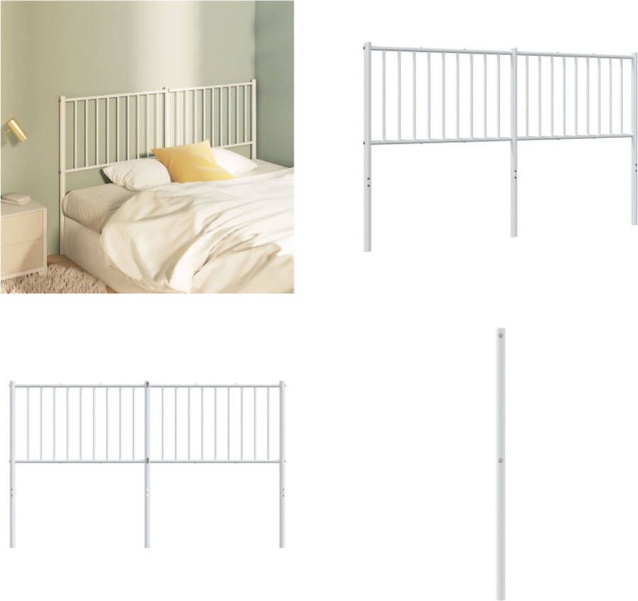VidaXL Hoofdbord metaal wit 160 cm Hoofdbord Hoofdborden Hoofdeinde Metalen Hoofdbord