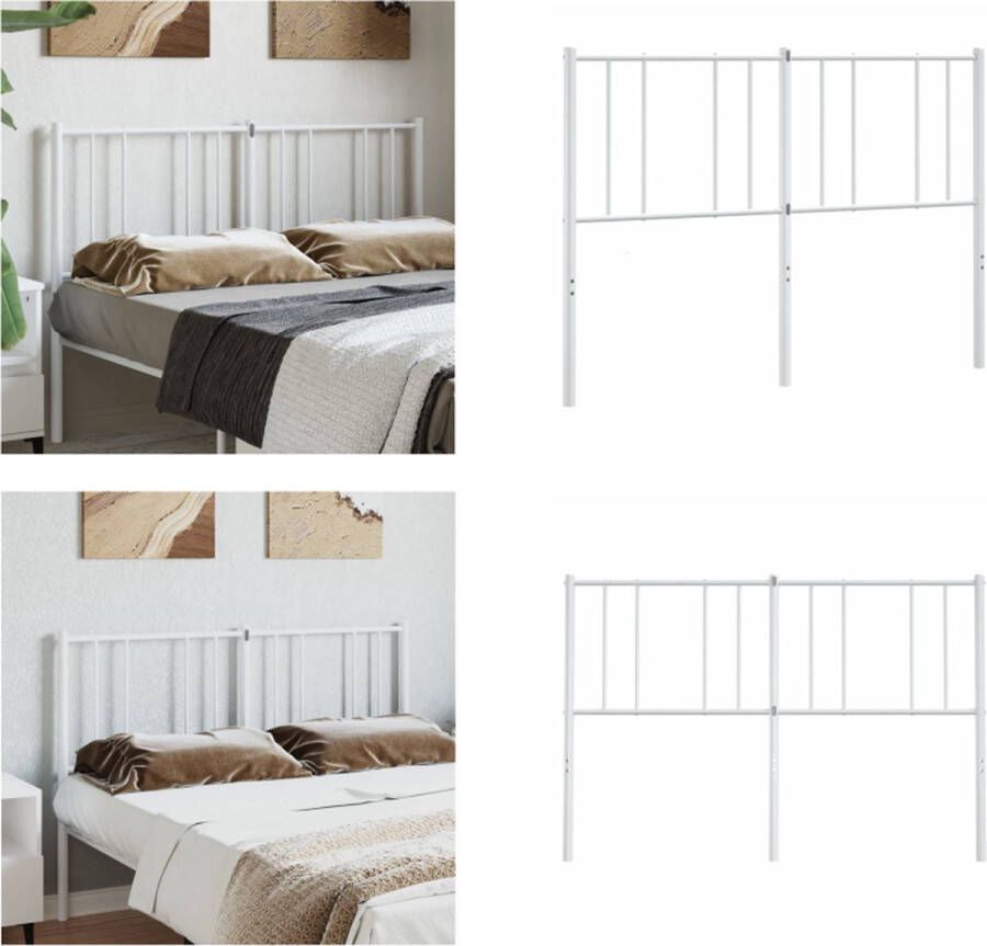 VidaXL Hoofdbord metaal wit 160 cm Hoofdbord Hoofdborden Hoofdeinde Metalen Hoofdbord - Foto 2