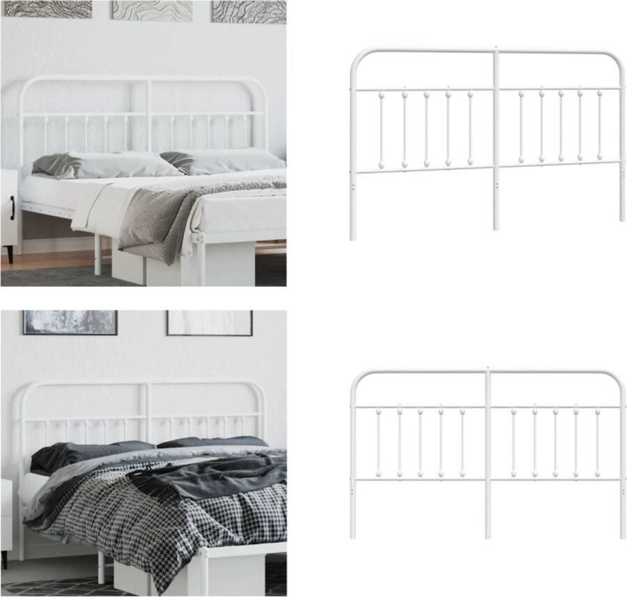 VidaXL Hoofdbord metaal wit 180 cm Hoofdbord Hoofdborden Hoofdeinde Metalen Hoofdbord - Foto 3